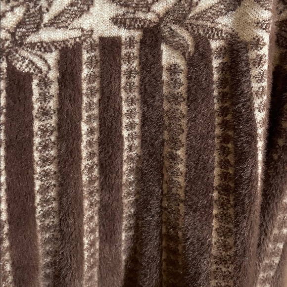 Oxford Cream and Brown Patterned Women's Cardigan - Picture 7 of 7